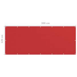 Paravan pentru balcon, roșu, 120 x 300 cm, hdpe, 5 image