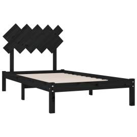 Cadru de pat, negru, 100x200 cm, lemn masiv, 4 image