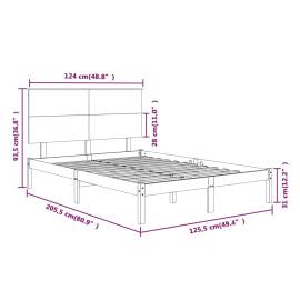 Cadru de pat, negru, 120x200 cm, lemn masiv de pin, 6 image