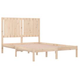 Cadru de pat mic dublu 4ft, 120x190 cm, lemn masiv, 4 image