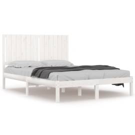 Cadru pat, alb, 140x200 cm, lemn masiv de pin, 2 image