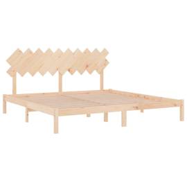 Cadru de pat, 200x200 cm, lemn masiv, 4 image