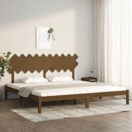 Cadru de pat, maro miere, 200x200 cm, lemn masiv
