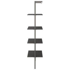 Raft înclinat cu 4 niveluri, negru, 64x35x152,5 cm, 4 image