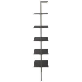 Raft înclinat cu 5 niveluri, negru, 64x35x185 cm, 4 image