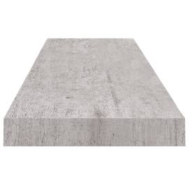 Raft de perete suspendat, gri beton, 90x23,5x3,8 cm, mdf, 5 image