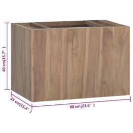 Dulap pentru baie de perete, 60x39x40 cm, lemn masiv de tec, 7 image