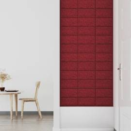 Panouri de perete 12 buc. roșu vin 30x15 cm textil 0,54 m², 6 image