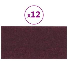 Panouri de perete 12 buc. violet 30x15 cm textil 0,54 m², 2 image