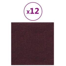 Panouri de perete 12 buc. violet 30x30 cm textil 1,08 m², 2 image