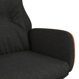 Scaun de relaxare, negru, textil și pvc, 6 image