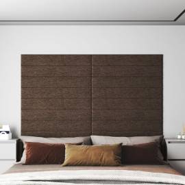 Panouri de perete 12 buc. maro 90x15 cm textil 1,62 m²