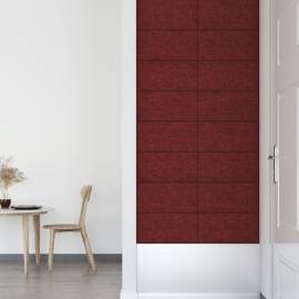 Panouri de perete 12 buc. roșu vin 60x30 cm textil 2,16 m², 4 image