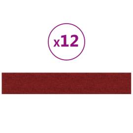 Panouri de perete 12 buc. roșu vin 90x15 cm textil 1,62 m², 2 image