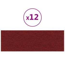 Panouri de perete 12 buc. roșu vin 90x30 cm textil 3,24 m², 2 image