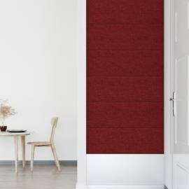 Panouri de perete 12 buc. roșu vin 90x30 cm textil 3,24 m², 6 image