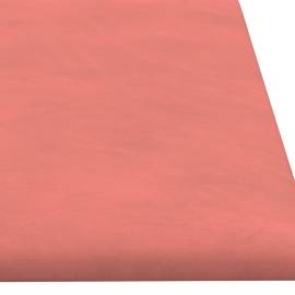 Panouri de perete 12 buc. roz 60x15 cm catifea 1,08 m², 6 image