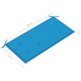 Pernă pentru bancă de grădină, albastru, 100x50x3 cm, 5 image