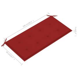 Pernă pentru bancă de grădină, roșu, 100x50x3 cm, 5 image