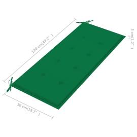 Pernă pentru bancă de grădină, verde, 120x50x3 cm, 5 image