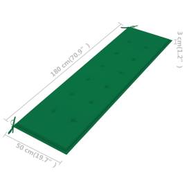 Pernă pentru bancă de grădină, verde, 180x50x3 cm, 5 image
