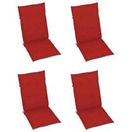 Perne scaun de grădină, 4 buc, roșu, 120x50x3 cm, 2 image