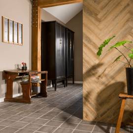 Wallart panouri de perete aspect lemn, maro vintage, stejar reciclat, 8 image