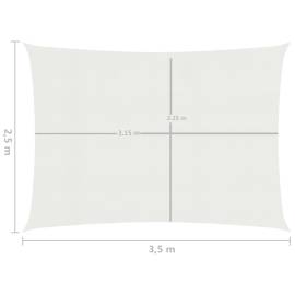 Pânză parasolar, alb, 2,5 x 3,5 m, hdpe, 160 g/m², 6 image