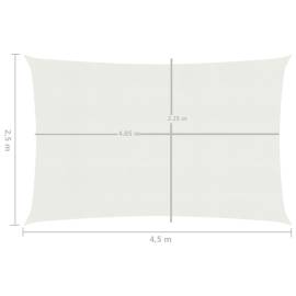 Pânză parasolar, alb, 2,5 x 4,5 m, hdpe, 160 g/m², 6 image