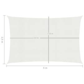 Pânză parasolar, alb, 2,5x4 m, hdpe, 160 g/m², 6 image