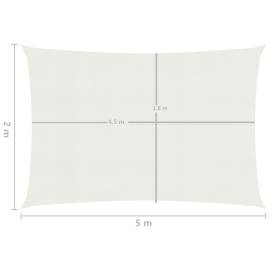 Pânză parasolar, alb, 2x5 m, hdpe, 160 g/m², 6 image