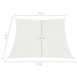 Pânză parasolar, alb, 3/4x2 m, hdpe, 160 g/m², 6 image