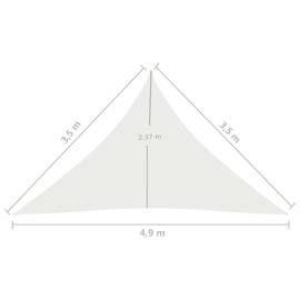 Pânză parasolar, alb, 3,5x3,5x4,9 m, hdpe, 160 g/m², 6 image