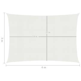 Pânză parasolar, alb, 3 x 4 m, hdpe, 160 g/m², 6 image