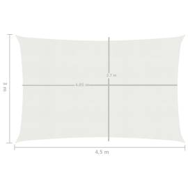Pânză parasolar, alb, 3x4,5 m, hdpe, 160 g/m², 6 image
