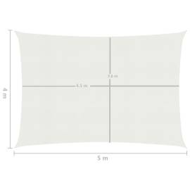 Pânză parasolar, alb, 4 x 5 m, hdpe, 160 g/m², 6 image
