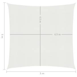 Pânză parasolar, alb, 5x5 m, hdpe, 160 g / m², 6 image