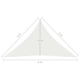 Pânză parasolar, alb, 5x5x6 m, hdpe, 160 g/m², 6 image