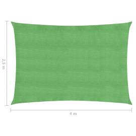 Pânză parasolar, verde deschis, 2,5x4 m, hdpe, 160 g/m², 6 image