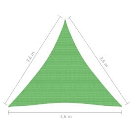 Pânză parasolar, verde deschis, 3,6x3,6x3,6 m, hdpe, 160 g/m², 6 image