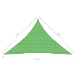 Pânză parasolar, verde deschis, 4x4x5,8 m, hdpe, 160 g/m², 6 image