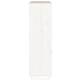 Dulap înalt, alb, 110,5x35x117 cm, lemn masiv de pin, 4 image