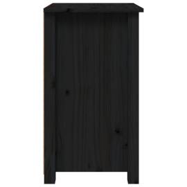 Noptieră, negru, 40x35x61,5 cm, lemn masiv de pin, 5 image