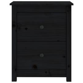Noptiere, 2 buc., negru, 50x35x61,5 cm, lemn masiv de pin, 4 image