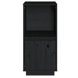 Servantă, negru, 38x35x80 cm, lemn masiv de pin, 3 image