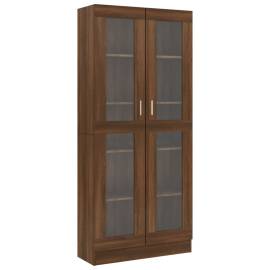 Dulap vitrină, stejar maro, 82,5x30,5x185,5 cm, lemn prelucrat, 2 image