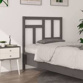 Tăblie de pat, gri, 80,5x4x100 cm, lemn masiv de pin, 3 image