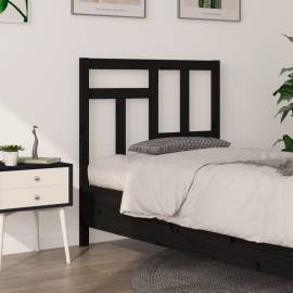 Tăblie de pat, negru, 80,5x4x100 cm, lemn masiv de pin, 3 image