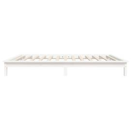 Cadru de pat, alb, 100x200 cm, lemn masiv de pin, 6 image