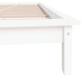 Cadru de pat, alb, 200x200 cm, lemn masiv de pin, 7 image